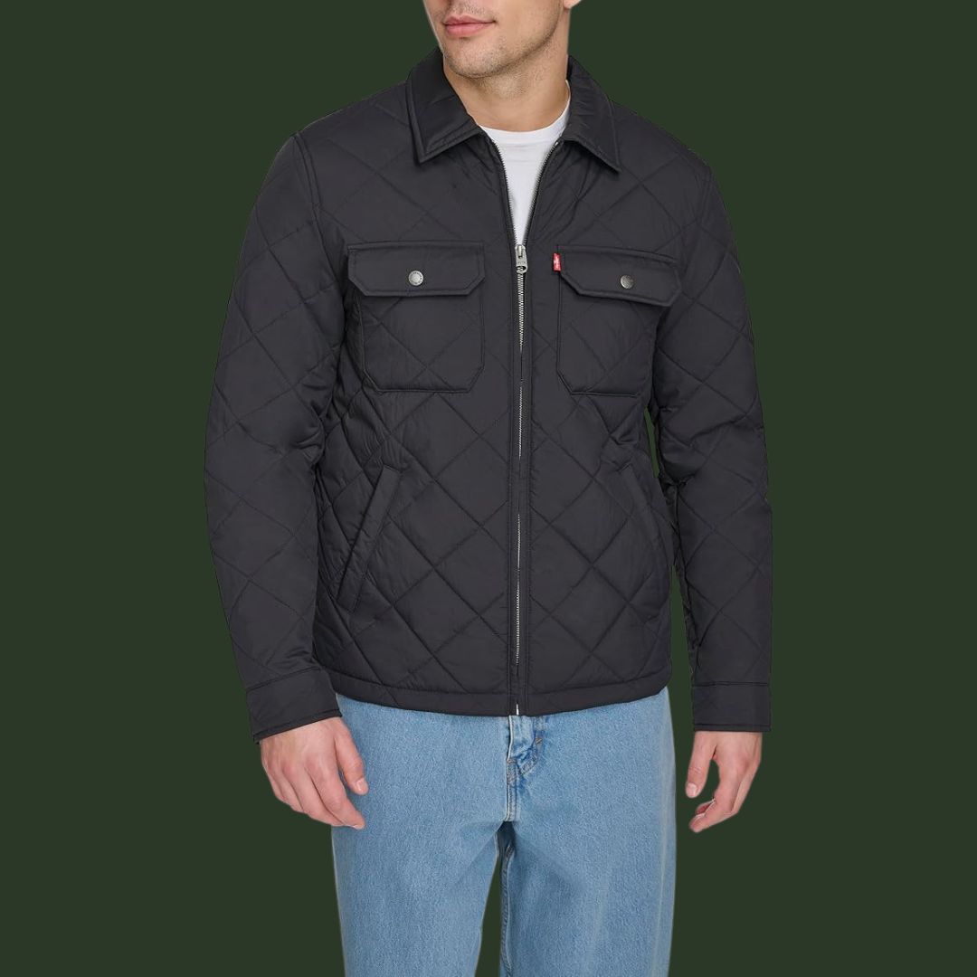 Hendrik – Elegante, gesteppte Übergangsjacke in Schwarz