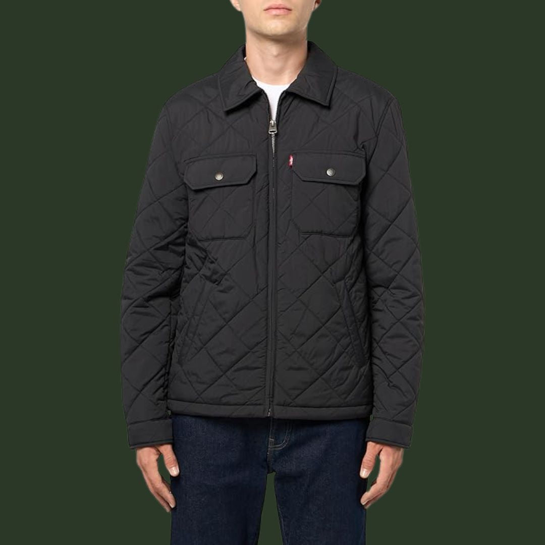 Hendrik – Elegante, gesteppte Übergangsjacke in Schwarz