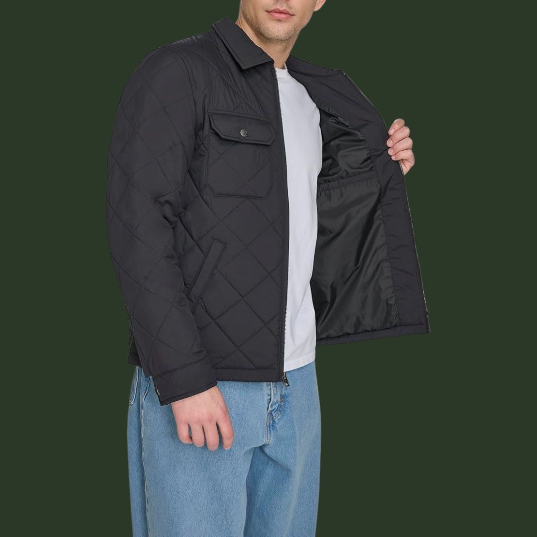 Hendrik – Elegante, gesteppte Übergangsjacke in Schwarz