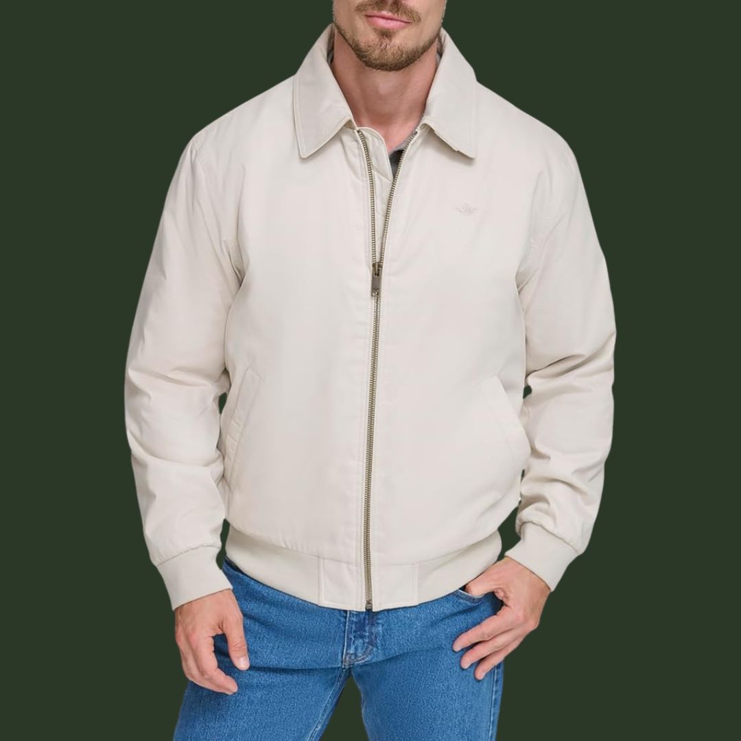 Konrad – Klassische Harrington-Jacke in Creme